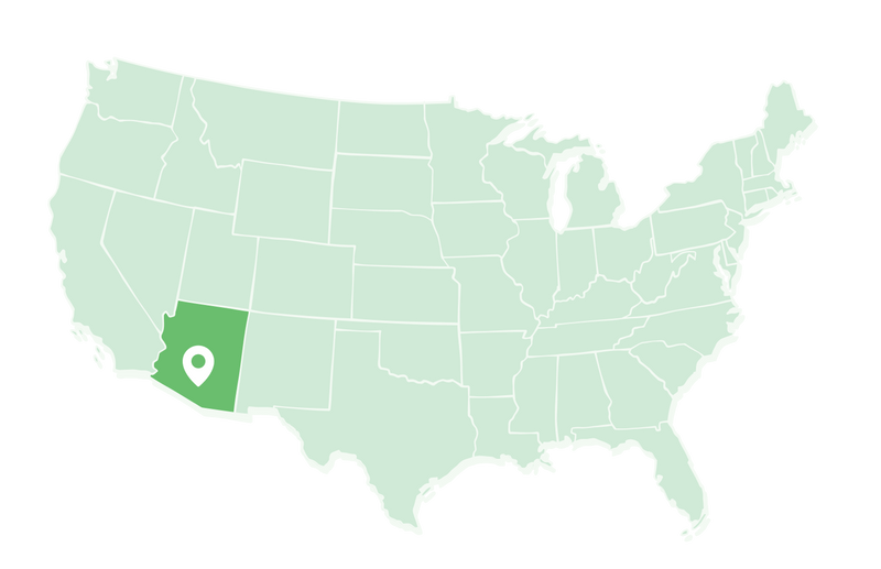 Map of the two areas Tanks and Toilets serves, Oklahoma and Arizona